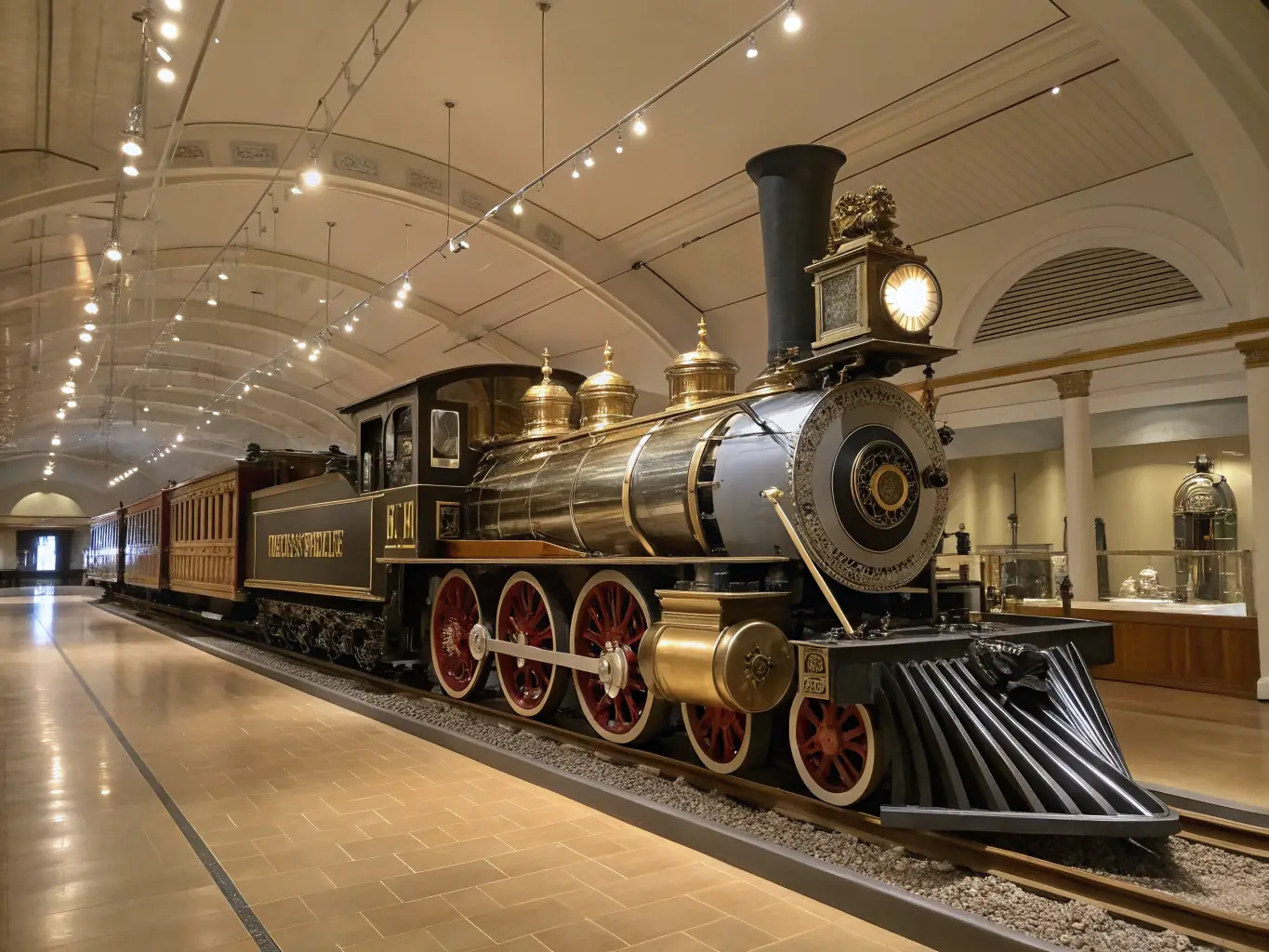 A photograph of a guided tour at the ASS LES AMIS DU RAIL DINANNAIS, with a knowledgeable guide explaining the historical significance of a vintage train to an attentive group of visitors.